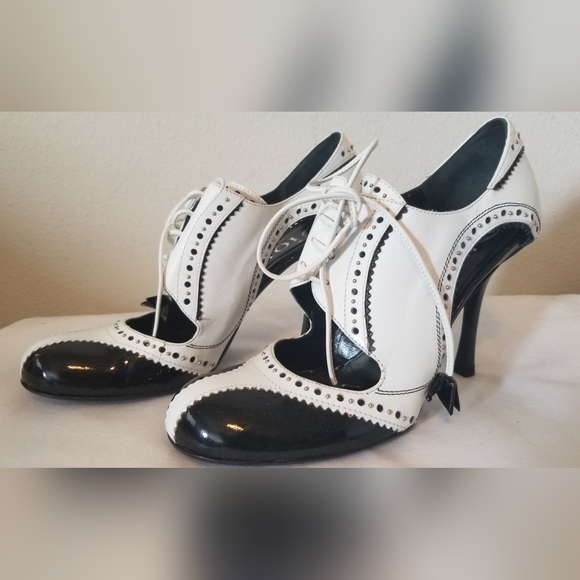 NEW DIOR 39 D'TRICK SPECTATOR BLACK AND WHITE LEATHER STILETTO HEEL - Picture 3 of 9